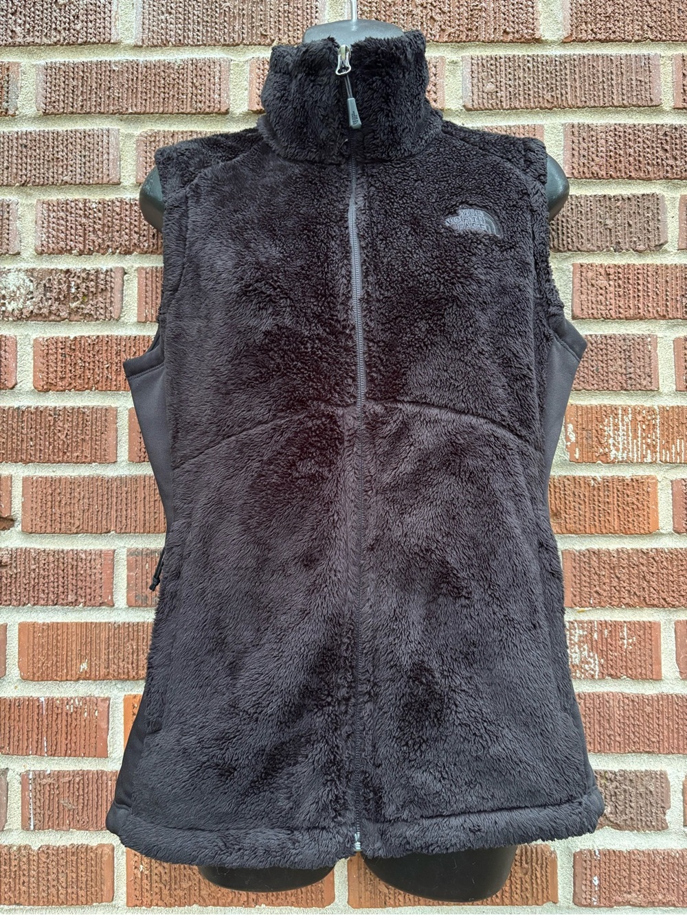 The North Face Women's Sz M Osito Fuzzy Fleece Full Zip Stretchy Black Vest